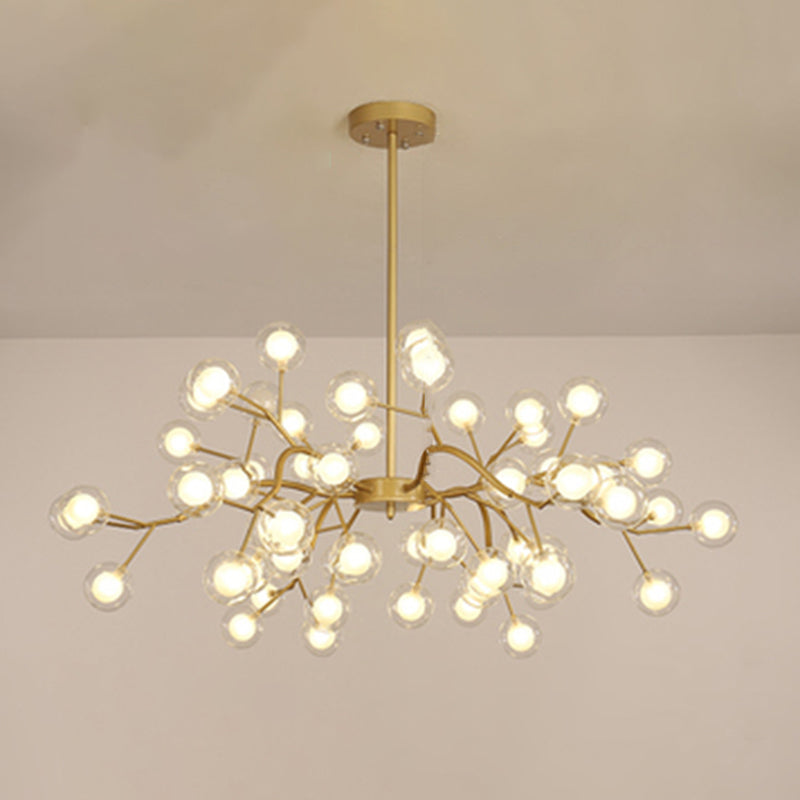 Sleek Metallic Branch LED Chandelier Pendant Light for Living Room