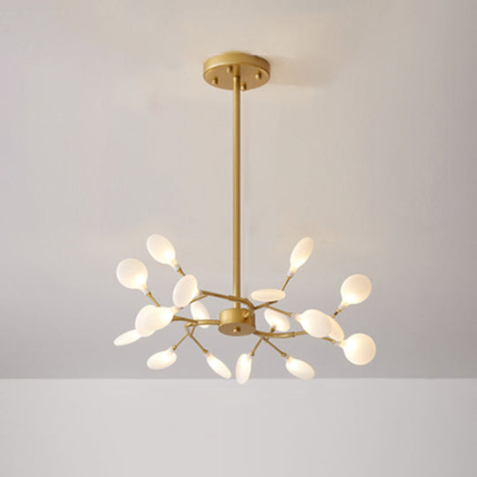 Sleek Metallic Branch LED Chandelier Pendant Light for Living Room