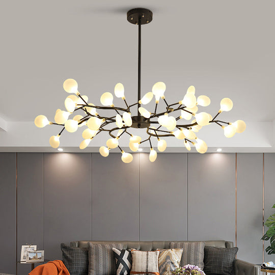 Sleek Metallic Branch LED Chandelier Pendant Light for Living Room