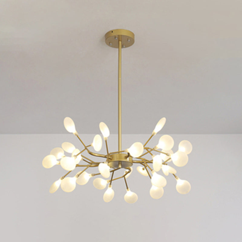 Sleek Metallic Branch LED Chandelier Pendant Light for Living Room