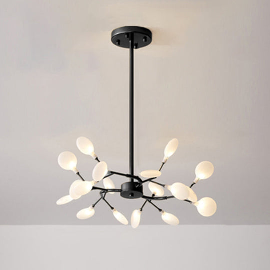 Sleek Metallic Branch LED Chandelier Pendant Light for Living Room