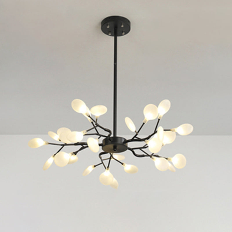 Sleek Metallic Branch LED Chandelier Pendant Light for Living Room