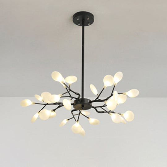 Sleek Metallic Branch LED Chandelier Pendant Light for Living Room