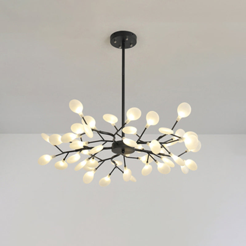 Sleek Metallic Branch LED Chandelier Pendant Light for Living Room