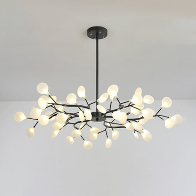 Sleek Metallic Branch LED Chandelier Pendant Light for Living Room