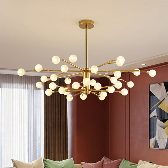 Nordic Style Metallic Branch Suspension Led Chandelier For Living Room