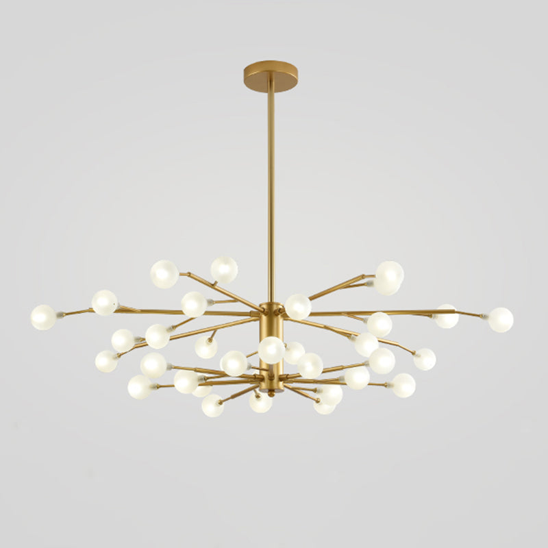 Nordic Style Metallic Branch Suspension Led Chandelier For Living Room 35 / Gold B