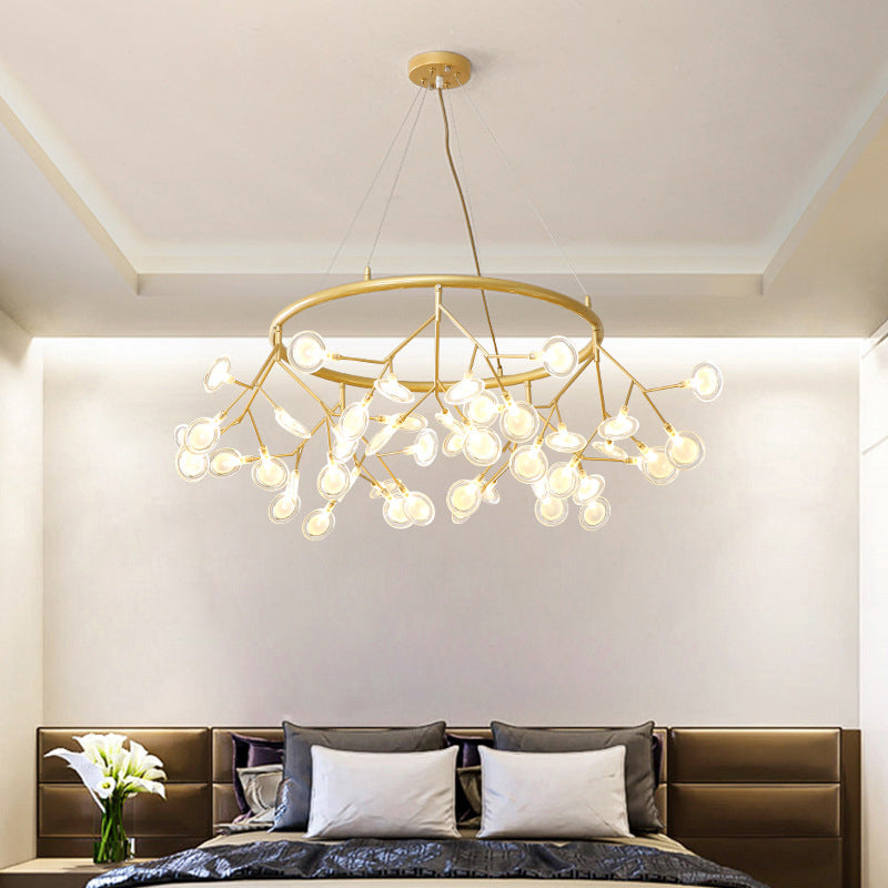 Modern Sputnik Firefly Chandelier - Minimalist Acrylic LED Pendant Light for Living Room