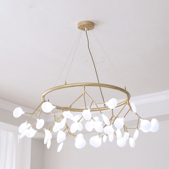 Modern Sputnik Led Chandelier For Minimalist Living Rooms Cream