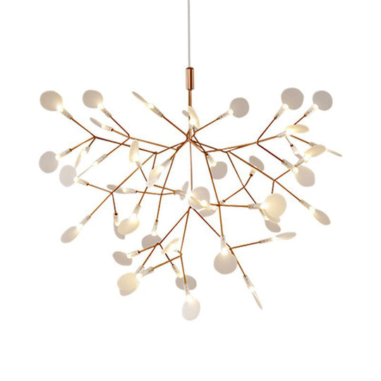 Postmodern Led Dining Room Chandelier - Stainless Steel Branch Ceiling Light