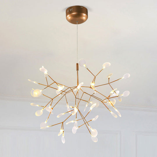 Postmodern Led Dining Room Chandelier - Stainless Steel Branch Ceiling Light