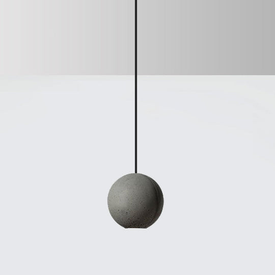 Kleeia - Grey Cement Round Shade Ceiling Light Modern Style 1 Bulb Grey Hanging Lamp for Restaurant