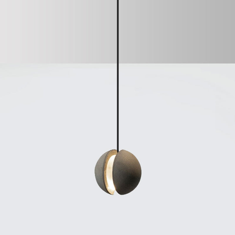 Modern Grey Cement Ceiling Light With Round Shade And 1 Bulb - Ideal For Restaurants / B