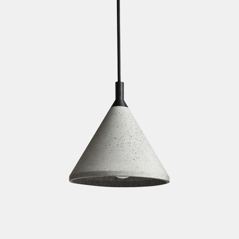 Modern Nordic Conical Suspension Light: Grey 1-Light Pendant Fixture For Dining Room / 9.5