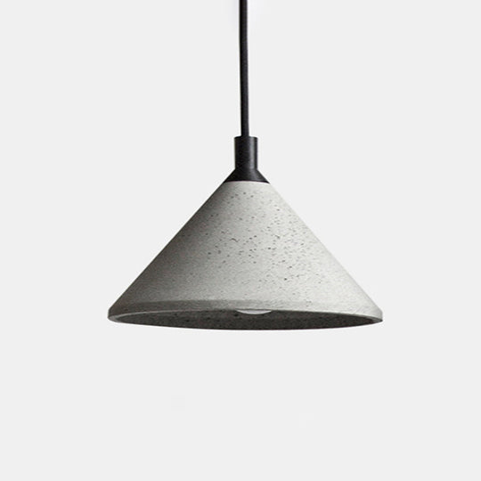 Modern Nordic Conical Suspension Light: Grey 1-Light Pendant Fixture For Dining Room / 12