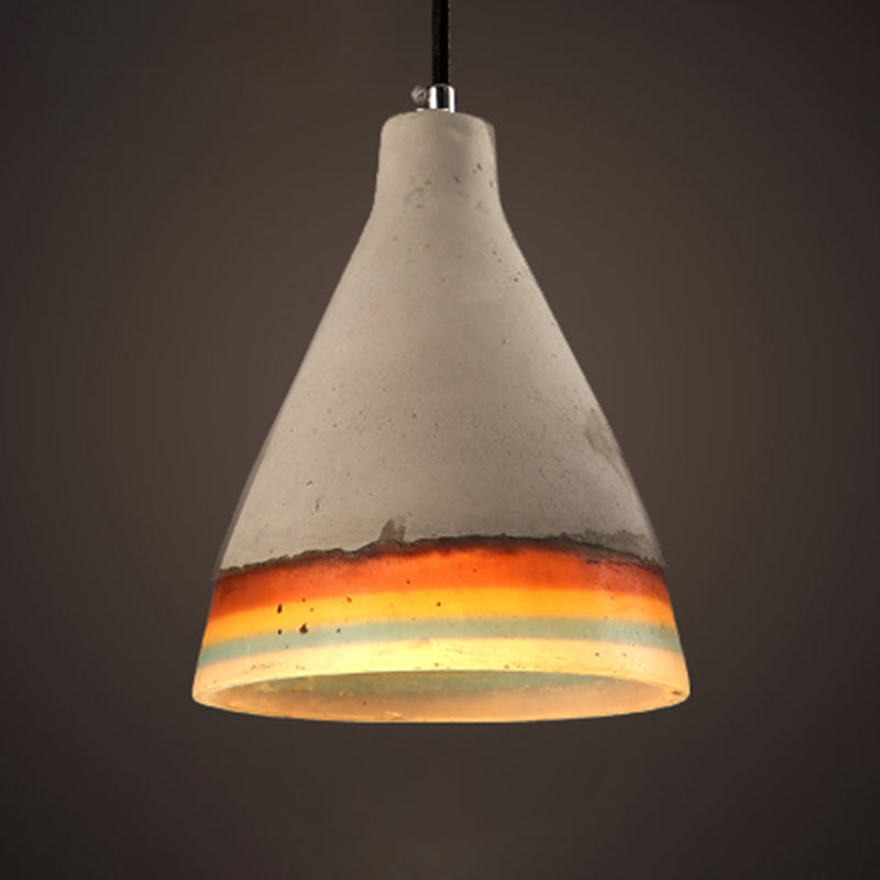 Modern Grey Shaded Ceiling Pendant Light For Restaurants - Contemporary Cement Design / A