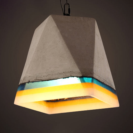 Modern Grey Shaded Ceiling Pendant Light For Restaurants - Contemporary Cement Design / B