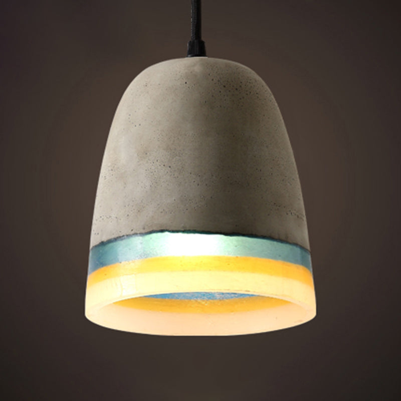 Modern Grey Shaded Ceiling Pendant Light For Restaurants - Contemporary Cement Design / C