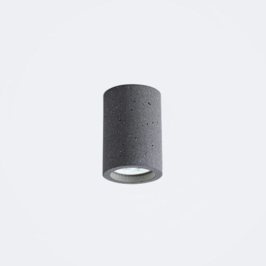 Minimalistic Led Cylinder Flush Ceiling Light - Cement Gray Mount Fixture Dark / 4