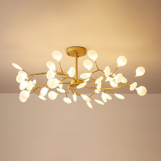 Simplistic Metal Swirling Chandelier Pendant Light With Led Ideal For Dining Room Decor 45 / Cream