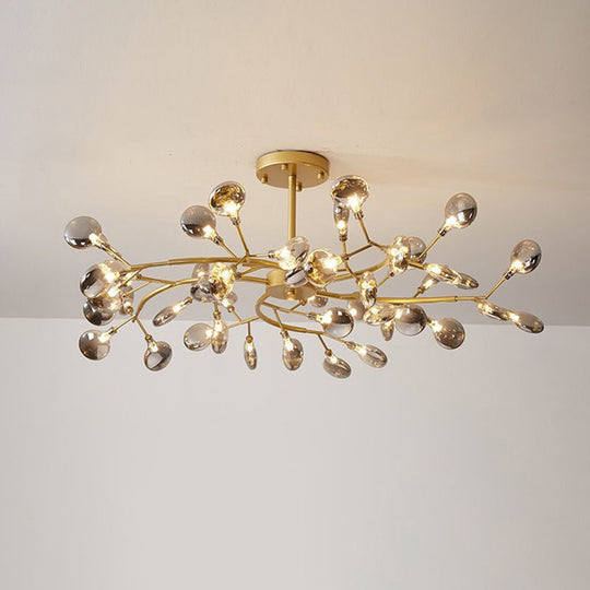 Simplistic Metal Swirling Chandelier Pendant Light With Led Ideal For Dining Room Decor 45 / Smoke