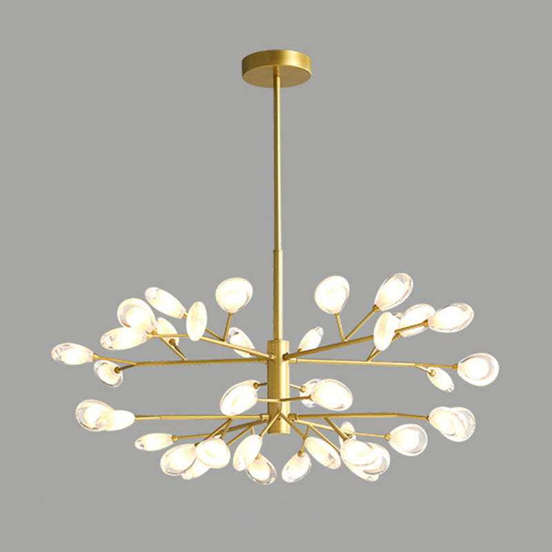 Sputnik Firefly Modern LED Ceiling Light - Acrylic Chandelier Fixture for Living Room