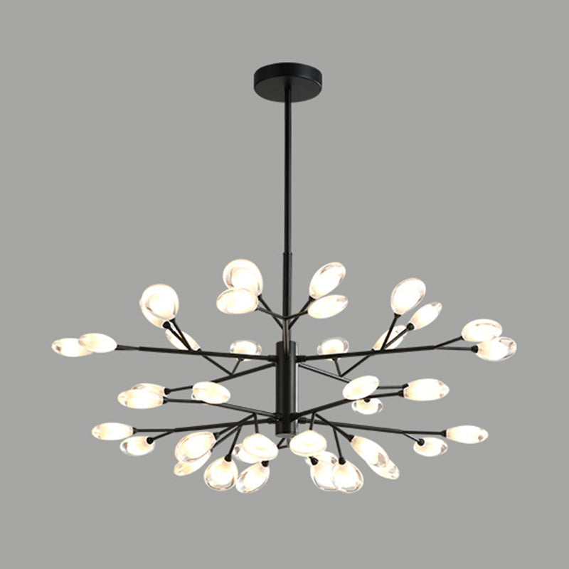 Sputnik Firefly Modern LED Ceiling Light - Acrylic Chandelier Fixture for Living Room