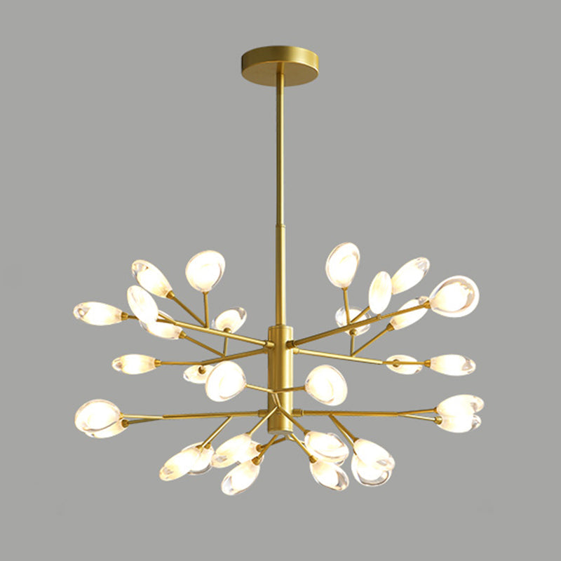 Sputnik Firefly Modern LED Ceiling Light - Acrylic Chandelier Fixture for Living Room