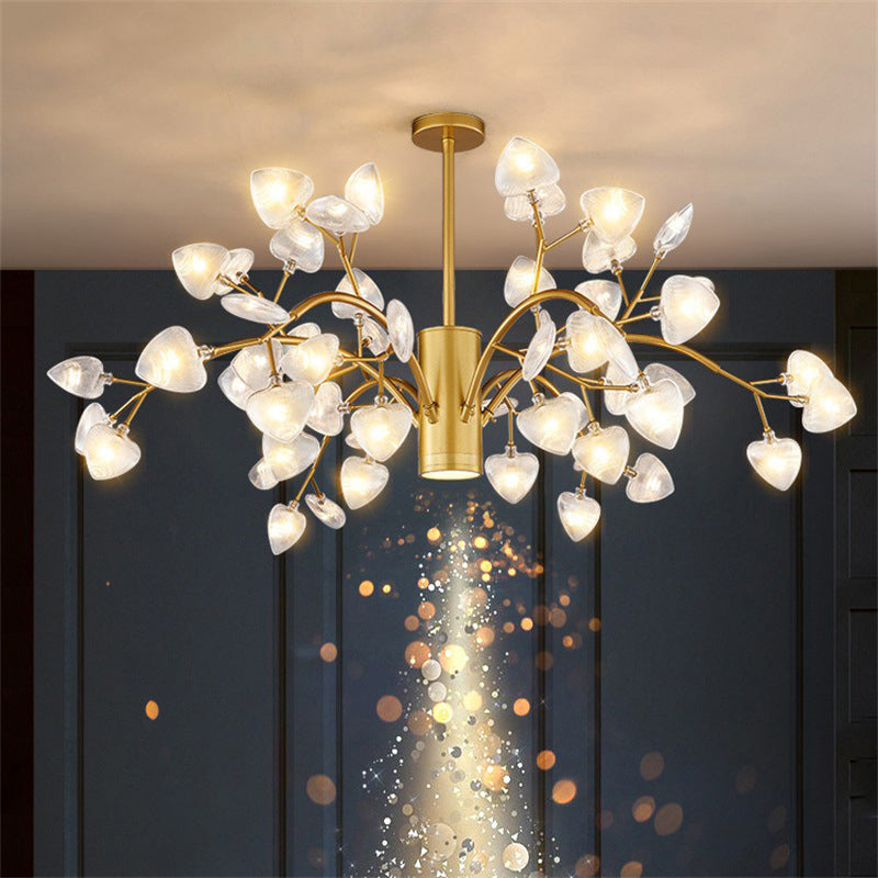 Modern Firefly Ribbed Acrylic Pendant Light – LED Hanging Chandelier for Living Room