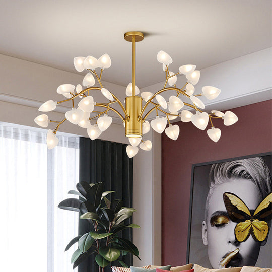 Sleek Firefly Chandelier Pendant Light: Ribbed Acrylic Led | Living Room Hanging Light 45 / Gold