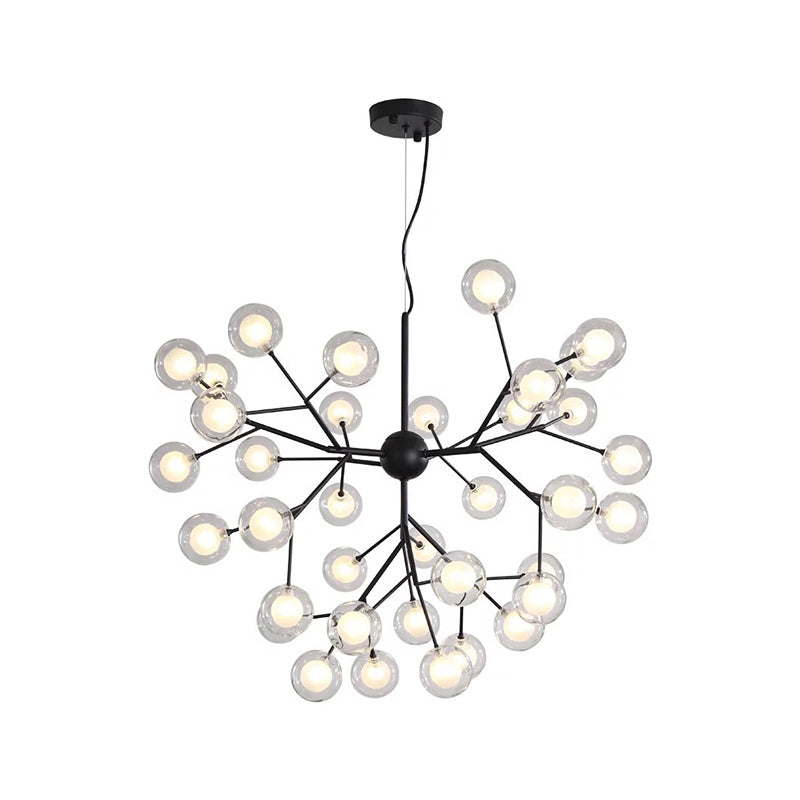 Firefly LED Glass Chandelier - Nordic Style Suspension Lighting for Living Room