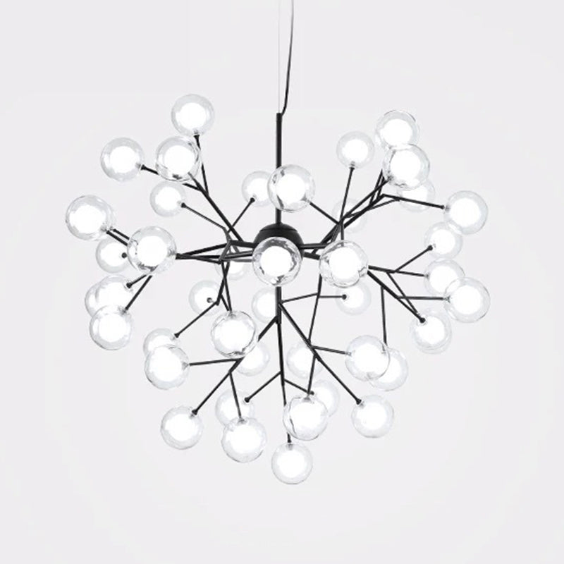 Firefly LED Glass Chandelier - Nordic Style Suspension Lighting for Living Room