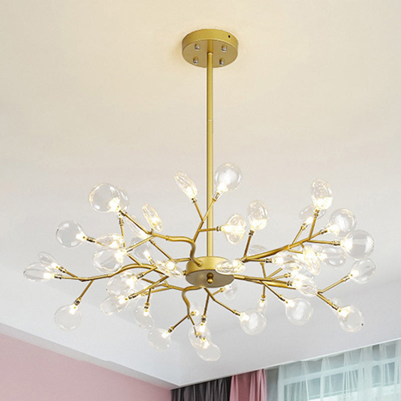 Metallic Postmodern LED Ceiling Chandelier with Branch-Inspired Design for Living Room Lighting