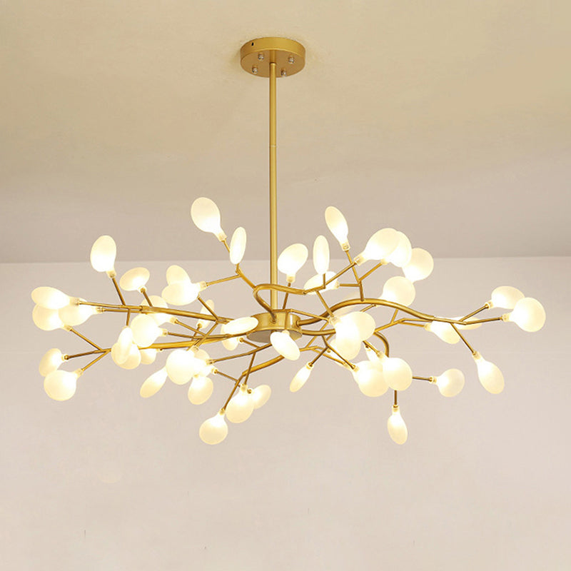 Metallic Postmodern LED Ceiling Chandelier with Branch-Inspired Design for Living Room Lighting