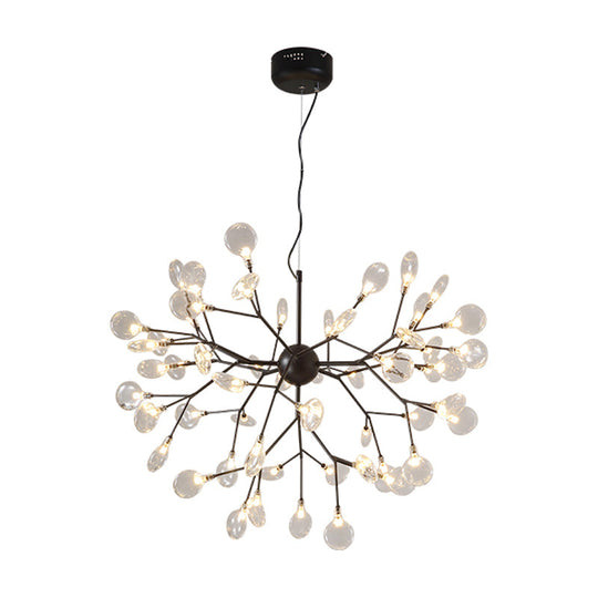 Nordic Style Firefly LED Glass Suspension Chandelier Light for Living Room