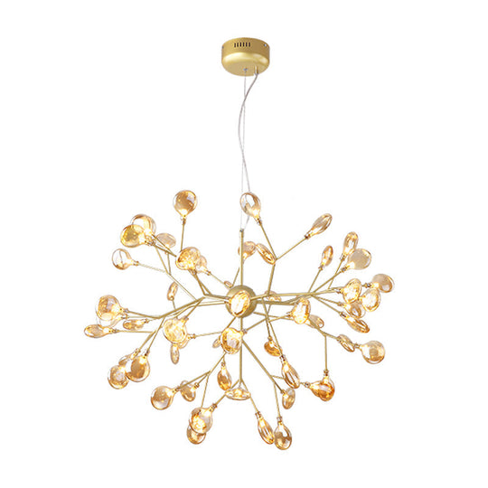 Nordic Sputnik Firefly Led Suspension Light: Modern Glass Chandelier For Living Room 54 / Gold