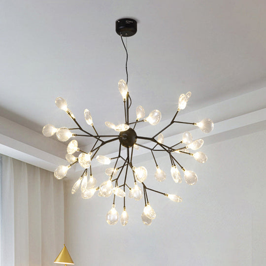 Nordic Style Firefly LED Glass Suspension Chandelier Light for Living Room