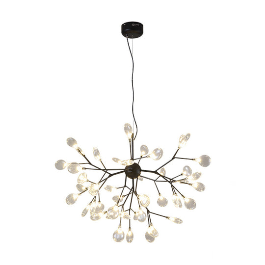 Nordic Style Firefly LED Glass Suspension Chandelier Light for Living Room