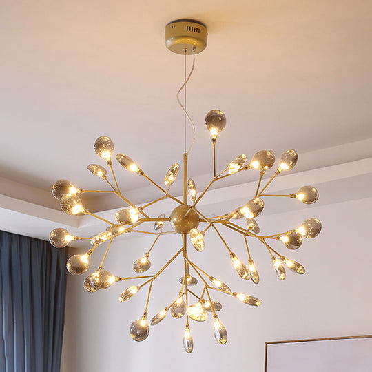 Nordic Style Firefly LED Glass Suspension Chandelier Light for Living Room