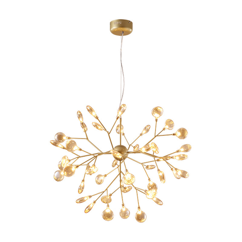 Nordic Sputnik Firefly Led Suspension Light: Modern Glass Chandelier For Living Room 45 / Gold