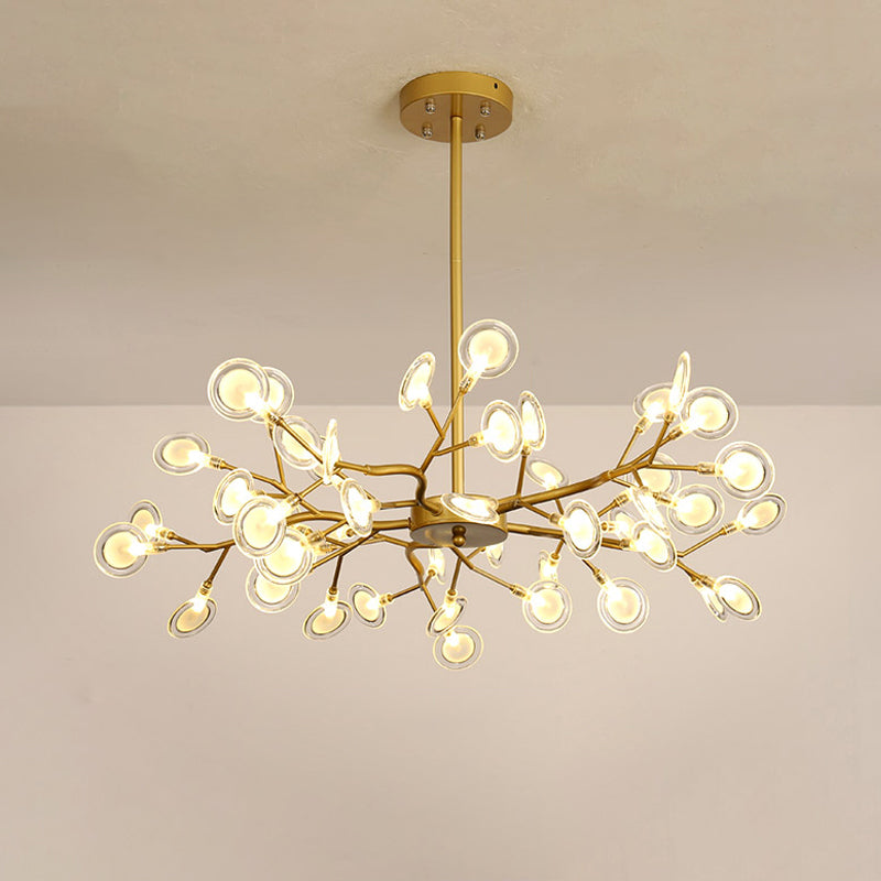 Gold Firefly Shade Nordic Led Chandelier For Living Room: Acrylic Suspension Lighting 45 / B