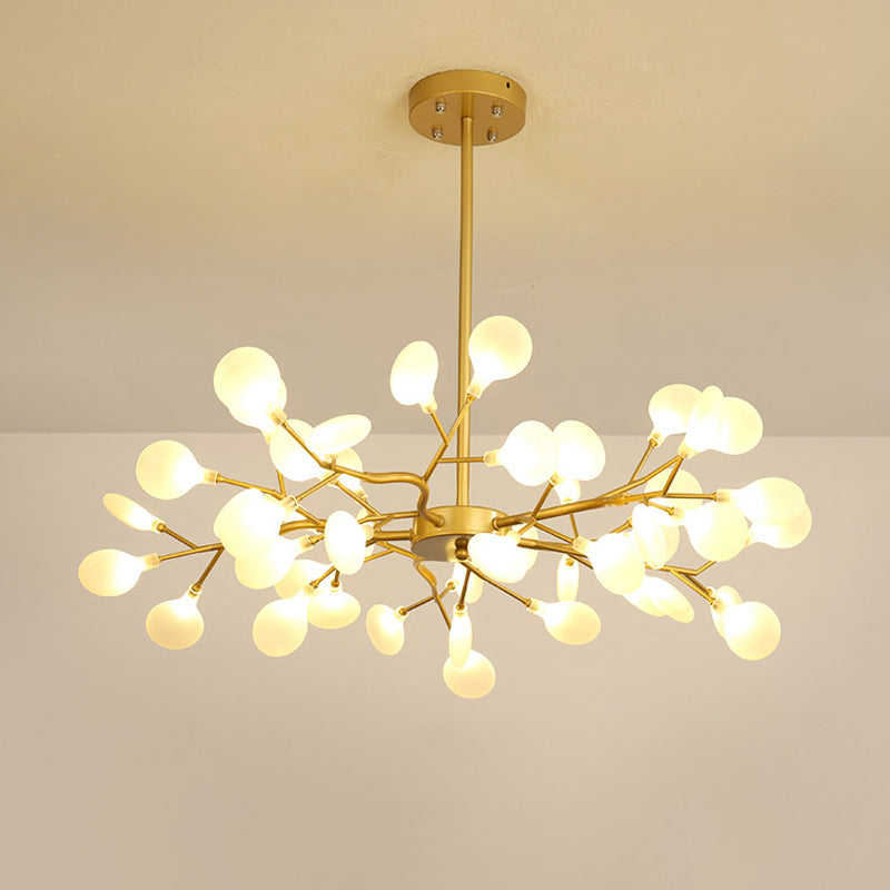 Gold Firefly Shade Nordic Led Chandelier For Living Room: Acrylic Suspension Lighting 45 / A