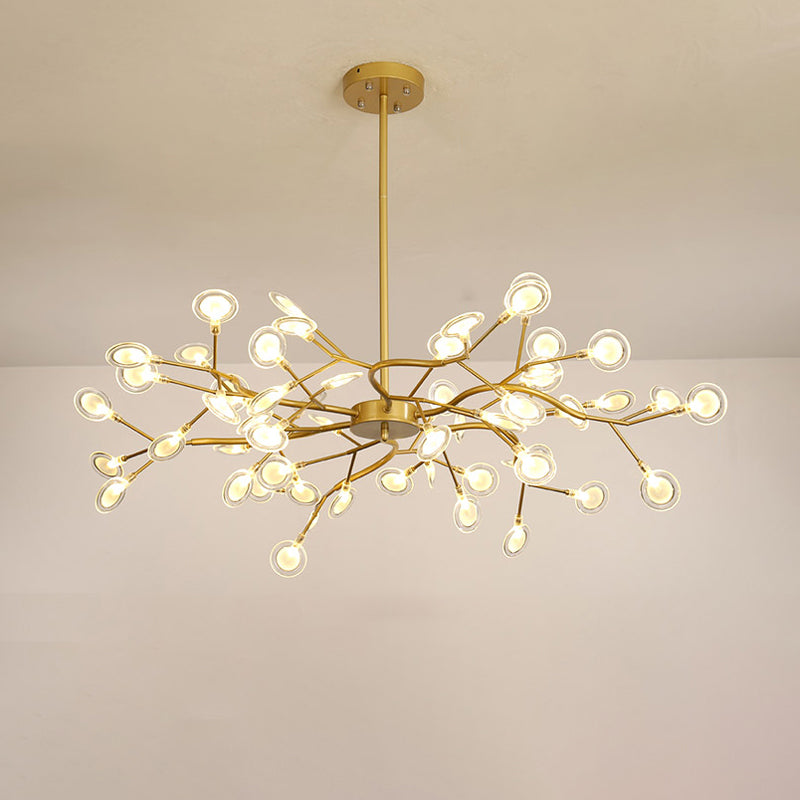 Gold Firefly Shade Nordic Led Chandelier For Living Room: Acrylic Suspension Lighting 54 / B