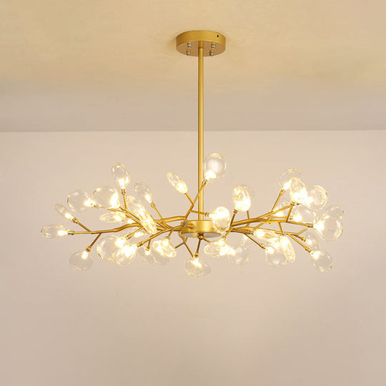 Gold Firefly Shade Nordic Led Chandelier For Living Room: Acrylic Suspension Lighting 45 / C