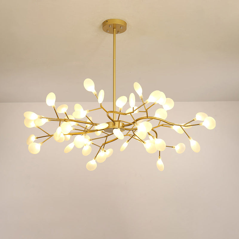 Gold Firefly Shade Nordic Led Chandelier For Living Room: Acrylic Suspension Lighting 54 / A