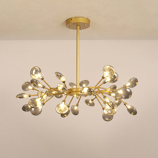 Gold Firefly Shade Nordic Led Chandelier For Living Room: Acrylic Suspension Lighting 30 / D