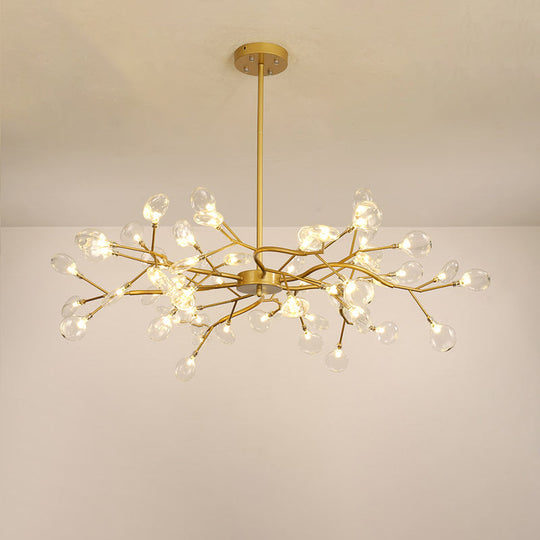 Gold Firefly Shade Nordic Led Chandelier For Living Room: Acrylic Suspension Lighting 54 / C