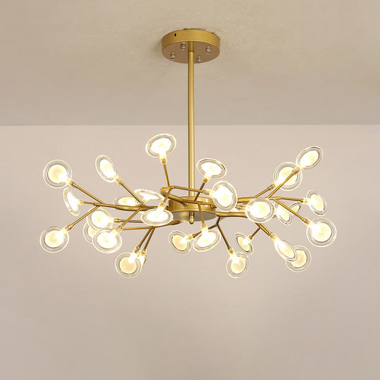 Gold Firefly Shade Nordic Led Chandelier For Living Room: Acrylic Suspension Lighting 30 / B