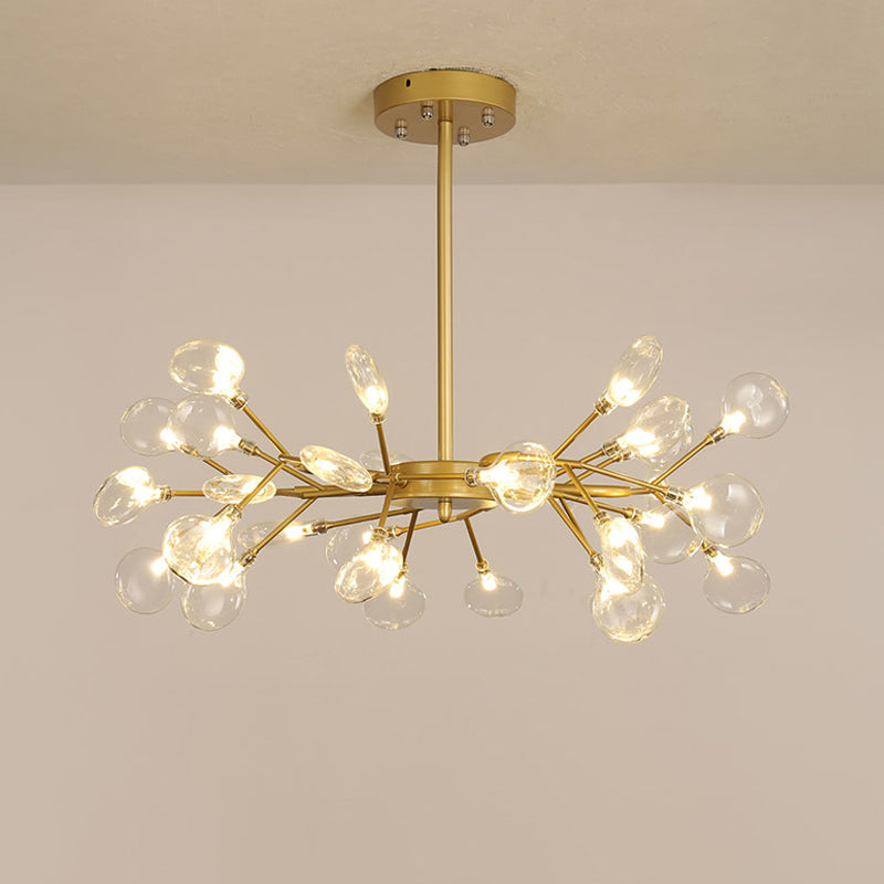 Gold Firefly Shade Nordic Led Chandelier For Living Room: Acrylic Suspension Lighting 30 / C