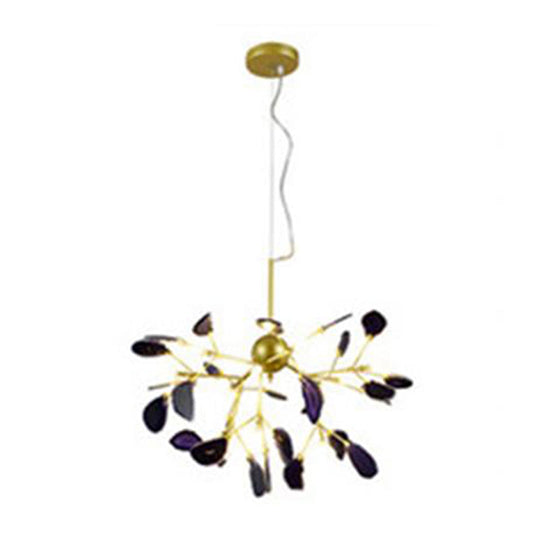 Gold Agate Sputnik Firefly Led Ceiling Chandelier For Artistic Living Room Lighting 12 /